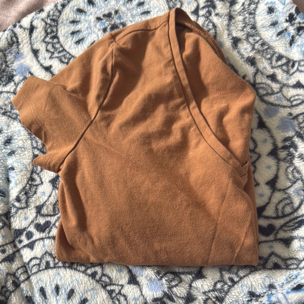 Brown V-Neck T-Shirt